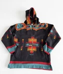 El Paso Saddle Blanket Co. Hooded Southwest Aztec Fleece Pullover Unisex Small. Fixed Price $25.00.