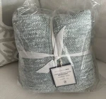 Pottery Barn Teen Seaglass Chenille Chunky Tassel Bed Blanket Beach Aqua. Fixed Price $74.98.