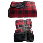 Cuddle Duds Red & Black Plaid Fleece Micro Plush Faux Fur Throw Blanket, 50X60. Fixed Price $39.99.