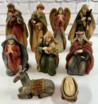 Piece Tii Collections Resin Nativity Set Hand Carved Baby Jesus X1297. Fixed Price $49.95.