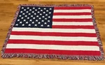 Classics Simply Country Flag Throw Afghan Fringed Cotton Patriotic Usa 48X39. Fixed Price $24.00.