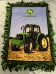 John Deere Fleece Throw Blanket 56 X 40 Green Yellow Tractor Logo Farm Decor. Fixed Price $27.00.