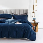 Mildly 100 Long-staple Cotton Duvet Cover Set King Moon Blue Sateen Weave. Fixed Price $158.55.