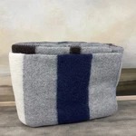 Williams Sonoma Italian Boiled Wool Stripe Throw Blanket 50 X70 Navy Multicolor. Fixed Price $139.95.