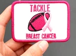 Fabulous "tackle Breast Cancer" Embroidered Iron-on Patch.... Fixed Price $8.79.