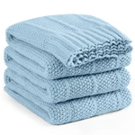 Knit Throw Blanket For Couch 60" X 80" Twin, Soft Cozy Stripe Pattern Cable K.... Fixed Price $39.07.