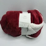 Threshold Reversible Faux Shearling Throw Blanket Red 50X60 Target. Fixed Price $19.95.