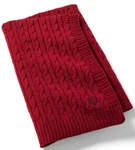 Ralph Lauren Jamie Throw Blanket Red Cable Knit 50X70 Rl Logo Cozy Luxury. Fixed Price $95.00.