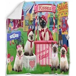 Siamese Cat Blanket Personalized Throw Woven Fleece Sherpa Many Designs Nwt. Fixed Price $69.99.