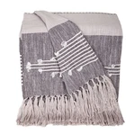Parkland Collection Adonia Grey Cotton Slub Throw Blanket With Tassels, 50" X 60. Fixed Price $36.89.