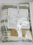 Motini Textured Throw Blanket Tassel Striped White Green Hand Knit Cotton.... Fixed Price $22.99.