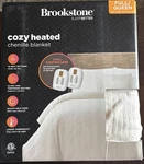 Brookstone Full/queen Heated Blanket Chenille Knit Ivory New Open Box. Fixed Price $95.00.