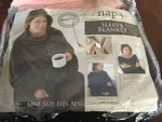 Brand New Napa Micro Plush Black Soft Fleece Sleeved Blanket Os 53"X 71". Fixed Price $12.00.