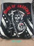 Sons Of Anarchy Fleece Throw Blanket 43" X 60". Fixed Price $30.00.