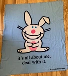 Rare Happy Bunny S All About Me Deal With Blanket Fleece Y2K Jim Benton. Fixed Price $36.00.
