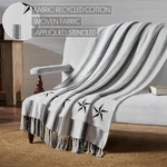 Sawyer Mill Black Ticking Stripe Woven Barn Star Throw Country Cotton Vhc. Fixed Price $22.91.