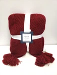 Charter Club Damask Design Chevron Throw Blanket 50" X 60" Pomegranate/red. Fixed Price $44.99.