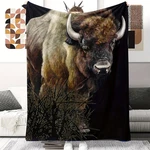 Luxurious Rustic Bison Blanket, Soft High-definition Flannel Throw, Office. Fixed Price $34.99.