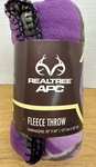 Realtree Apc Fleece Throw Blanket 50 X60 Purple W/ Branches. Fixed Price $13.49.