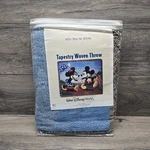 Vintage Mickey & Minnie Disney World Tapestry Throw Blanket 60 X 50 Usa Made. Fixed Price $25.00.