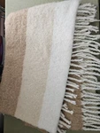 Banana Republic Boucle Stripe Throw Blanket Nuetral Twisted Fringe Trim 52X62. Fixed Price $69.95.