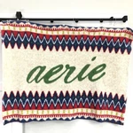 Aerie Southwest Cozy Soft Plush Fleece Throw Blanket Cream Multicolor Fuzzy. Fixed Price $14.00.