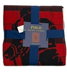 Polo Ralph Lauren Home Oakwood Cotton Throw Red Black Blanket Big Pony 50 X 70. Fixed Price $119.24.