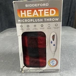 Biddeford Heated Microplush Throw 6-HEAT Settings Red & Blue Plaid. Fixed Price $29.99.