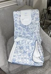 1-NWT Delphine Coquette Bow Blue Toile Easter Bunny Reversible Fur Throw Blanket. Fixed Price $59.00.