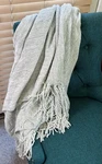 Vince Camuto Blanket Throw Fringed Sage Green 58 X 51 Soft Decorative Cozy Warm. Fixed Price $27.87.
