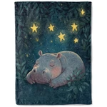 Biwotu Funny Hippo Theme Blanket - Super Soft, Cozy, Lightweight Flannel Thro.... Fixed Price $40.27.