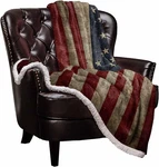 Us Flag Sherpa Fleece Blanket, Super Thick And 50 X 60 Inches American. Fixed Price $50.00.