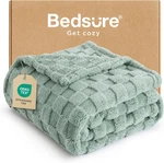Gentlesoft Sage Green Throw For Couch - Checkered Fleece Blankets Gifts. Fixed Price $22.97.