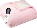 Electric Heated Blanket Sherpa Twin Size 62"X84" Pink Machine Washable Se. Fixed Price $74.99.