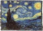 Vincent Van Gogh Starry Night Xl Cotton Blanket - Cozy Art Throw 82X62. Fixed Price $149.99.