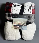Cuddl Duds Black Red White Plaid Cozy Soft Throw Blanket Reversible 50 X60 New. Fixed Price $34.95.
