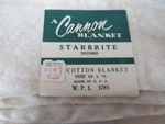 Vintage Cannon Blanket All Cotton Cream Starbrite Second 60X76 Soft Thin Usa. Fixed Price $24.99.