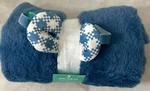 Pillowfort Houndstooth Eye Mask & Blue Blanket Throw Set. Fixed Price $15.00.