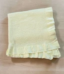Vintage Chatham Acrylic Baby Blanket Pastel Yellow Waffle Weave Satin Edge Cozy. Fixed Price $29.15.