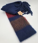 New Frye And Co. Chunky Blanket Scarf Oversized Stripe Blue Brown Red Fringed. Fixed Price $9.50.