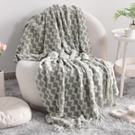 Ntbay Acrylic Knitted Throw Blanket, Lightweight (51"X67"), Smoke Grey. Fixed Price $33.99.