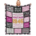 Ciugoig 80TH Birthday Gifts For Women Blanket 50"X60", Vintage 1946 .... Fixed Price $30.46.