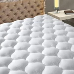 Matbeby California Mattress Pad - King, White Curvy Pattern. Fixed Price $66.68.