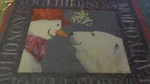 Christmas Kiss Snowman Polar Bear Holiday 51" X 64" Fleece Blanket. Fixed Price $17.00.