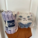The Big One Moody Cats Kitty Purple Plush Fleece Throw Blanket & Pillow Set. Fixed Price $65.00.
