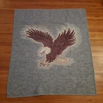 Vtg Biederlack Bald Eagle Throw Blanket Reversible Usa Patriotic 54X62 In. Fixed Price $49.74.