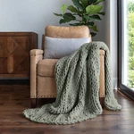 Chunky Knit Throw Blanket Braided, Soft & Cozy - Becky Cameron, Eucalyptus,. Fixed Price $81.89.