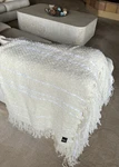 Kennebunk Weavers Windmere Fringed Throw Blanket White, Ribbons, 64" Nwt. Fixed Price $45.00.