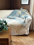 Vtg 1989 Blue Plaid Mohair Wool Donegal Design Throw Handwoven Ireland Dublin. Fixed Price $59.95.