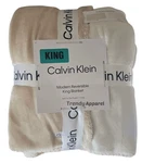 Calvin Klein Plush, Super Soft, Cozy, Reversible King Blanket Beige, Cream. Fixed Price $80.00.